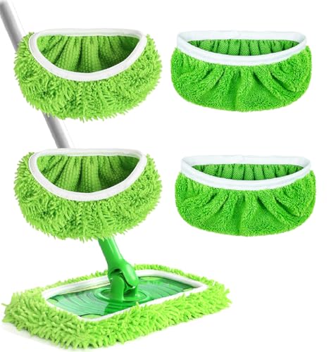 Reusable Microfiber Mop Pads Washable Wet Pads Compatible with Swiffer Sweeper Refills Pads for Wet & Dry Sweeping Cloths Mop Head Replacement