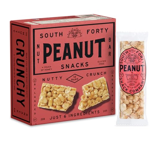 South 40 Snacks Crunchy Nut Bars, Peanut Bar, 40g (Pack of 12)
