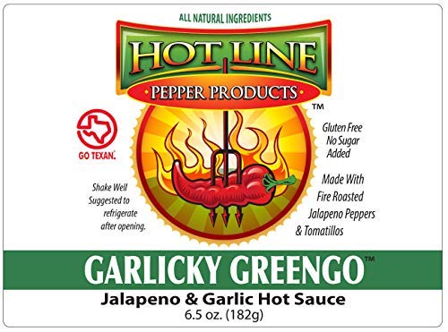 HOT LINE PEPPER PRODUCTS Gourmet Hot Sauces (Garlicky Greengo, 4 pack)