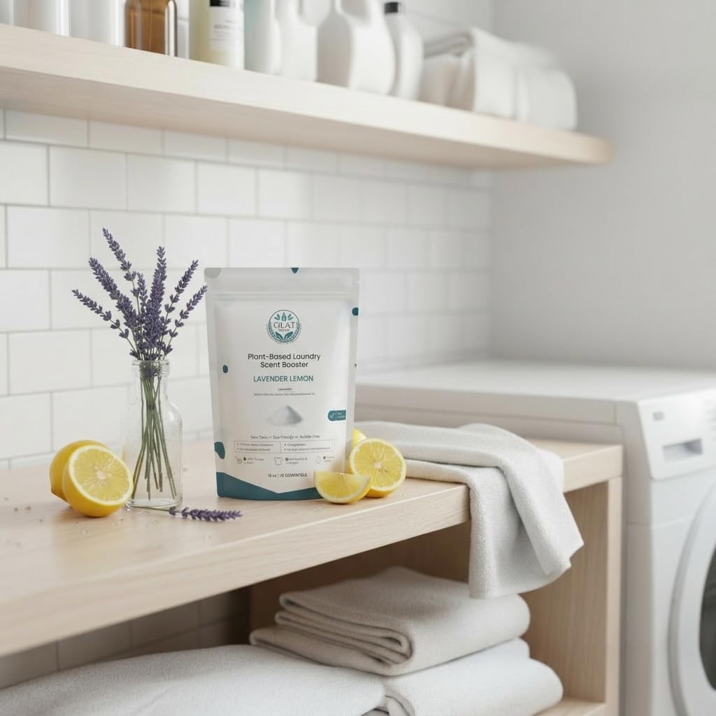 GLAT Group Plant-Based Laundry Scent Booster (Powder) - Lavender Lemon | Fast-Dissolving, No Residue | Natural, Calming, Long-Lasting Fresh Scent |