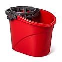 eSharks 2.5 Gallon Mop Bucket with Built-in Wringer Red Cleaning Bucket for Floor Care Home Use Workspaces Janitorial Tasks and Household Cleaning