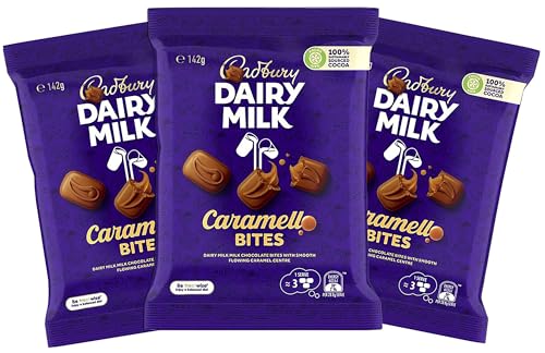 Cadbary Chocolate Bites Bulky Pack Candy for Parties & Gifts (Caramell - 3 Pack)