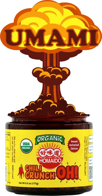 Organic Chili Crunch-Oh! - Spicy Rich Umami Crisp Oil without MSG and Chemicals - Crafted in USA