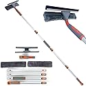 Professional Window Squeegee Cleaner, 2 in 1 Shower Squeegee with Extension Pole, 62‘’ Telescopic Window Washing Equipment with Bendable Head, Glass