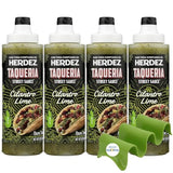 Herdez Taqueria Street Cilantro Lime Sauce 9 oz Plastic Bottle 4 Pack + 1 Taco Stand by KOOL8SHOP Infinite Deals