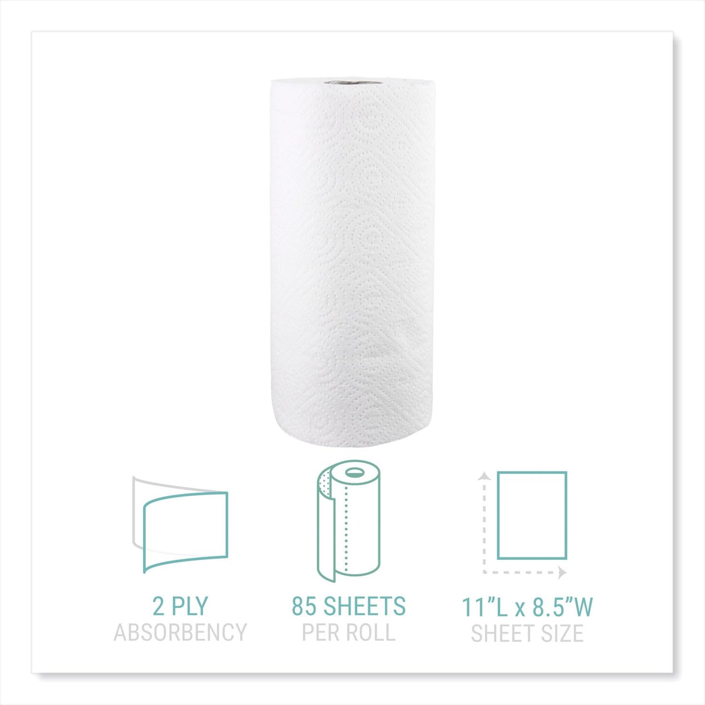 Windsoft Paper Towels, Bulk Pack of 30 Rolls, 85 Sheets Per Roll, Individually Wrapped, 2-Ply White Kitchen Towels, Embossed and For Enhanced