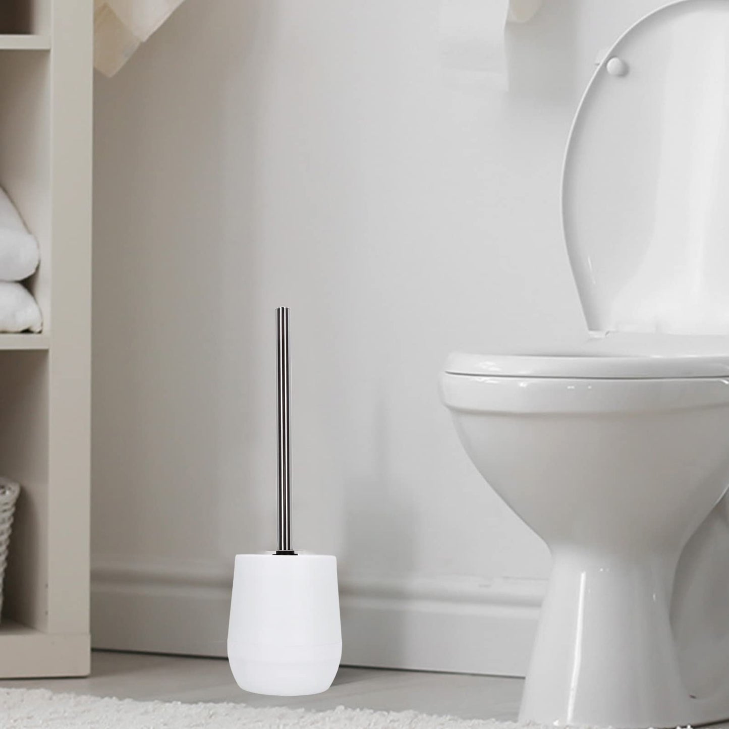 Toilet Brush,Toilet Bowl Cleaner, Toilet Brush and Holder, Toilet Bowl Brush, Lockable Thread Convenient Practical Efficient Safe Reliable Durable