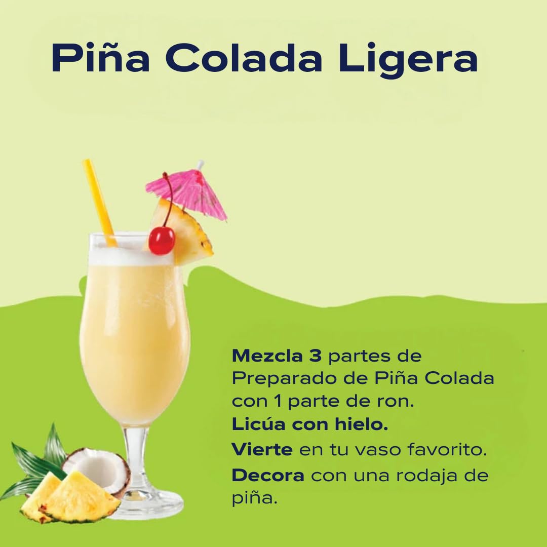 Jordan's Skinny Mixes Pina Colada Mix, Flavored Cocktail Mixer for Drinks, Tropical Drink Flavoring for Cocktails & Mocktails, Low Calorie, Gluten