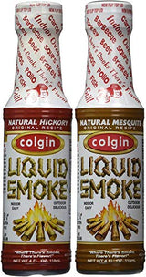 Colgin Hickory & Mesquite Liquid Smoke (4 oz each) Bundle for Home Cooks & BBQ Enthusiasts - Ideal Liquid Smoke for Cooking - Bold Texas Smokehouse