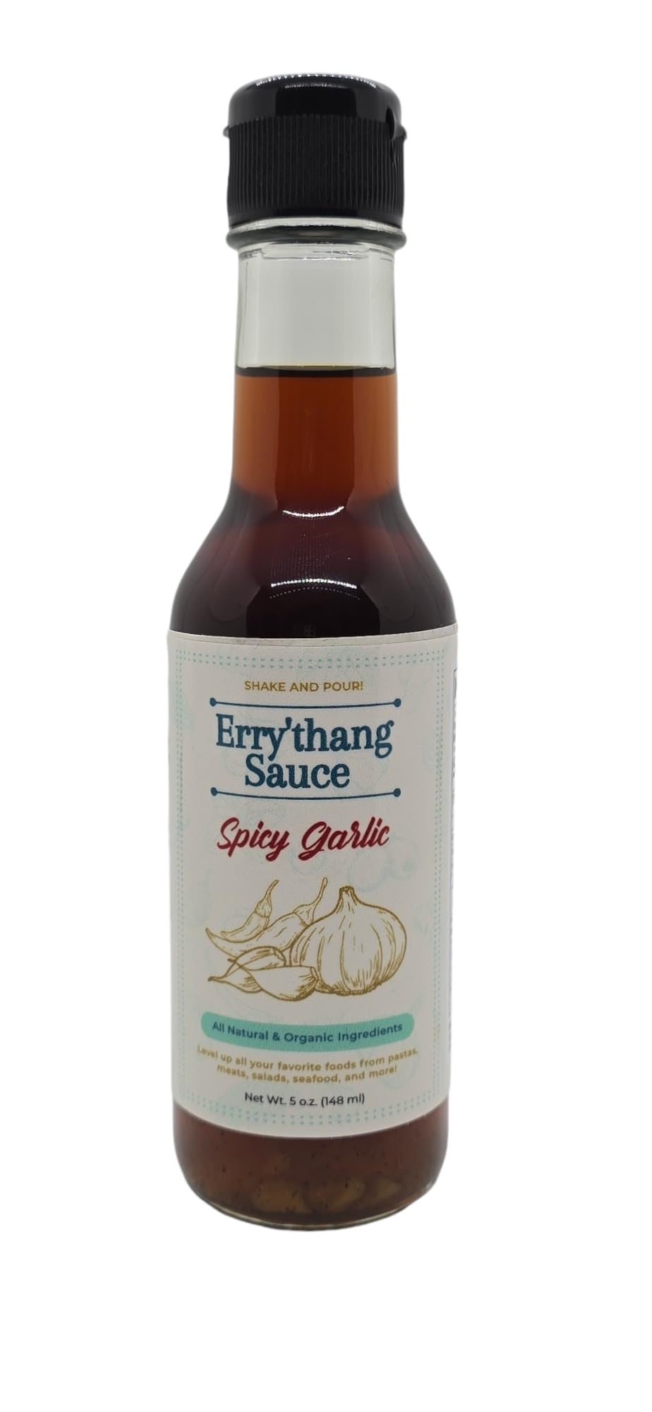 Errythang Spicy Garlic Sauce - Gluten-Free Asian Dipping Sauce, Marinade, and Dressing - 5 oz Vegan Hot Sauce for Cooking and Dipping - Perfect Garlic
