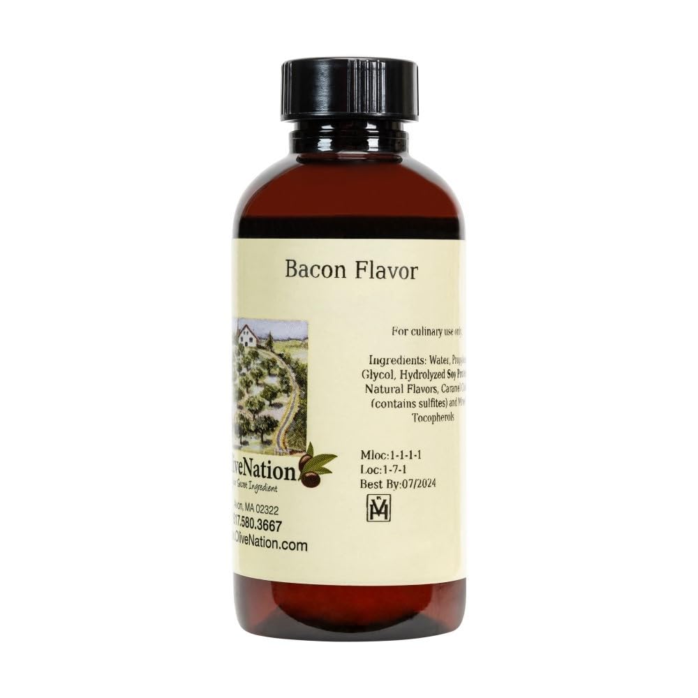 Liquid Bacon Flavor - Water Soluble Natural Flavoring for Baking - Beverages - Brewing - Gluten Free - Kosher - 16 ounces