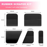 JNXIJ 5 in 1 TPU Squeegee Kit, Anti-Scratch TPU Car Vinyl Wrap Tools with Different Sizes, Flexible Water Blade Scraper Small Window Tint Tool