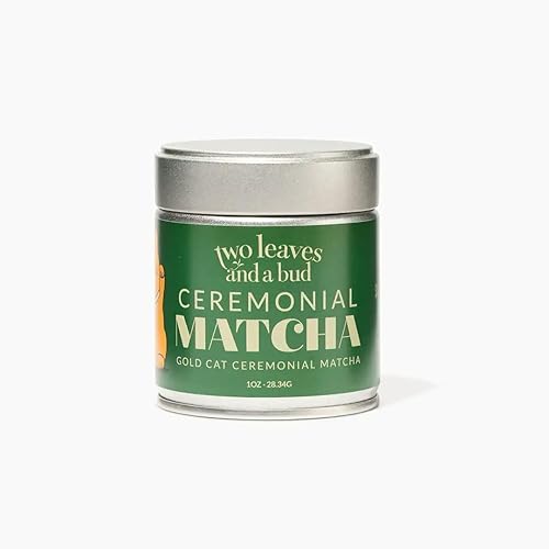 Two Leaves and a Bud Organic Ceremonial Matcha Green Tea, 100% Japanese Matcha powder, 1oz Tin (28.34g)