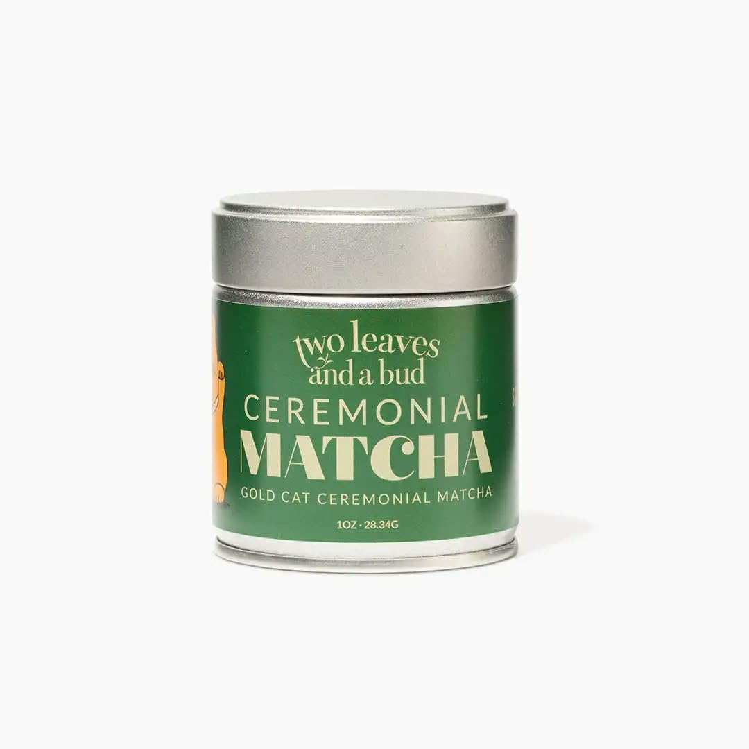 Two Leaves and a Bud Organic Ceremonial Matcha Green Tea, 100% Japanese Matcha powder, 1oz Tin (28.34g)