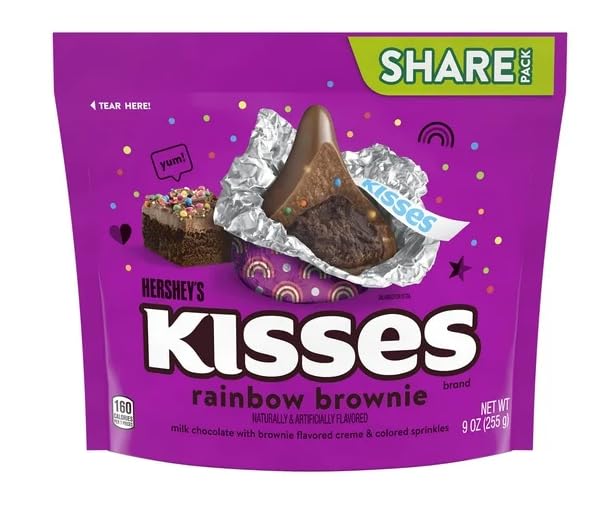 4 Packs Hershey's Kisses Rainbow Brownie 9oz Each (Total 36oz).