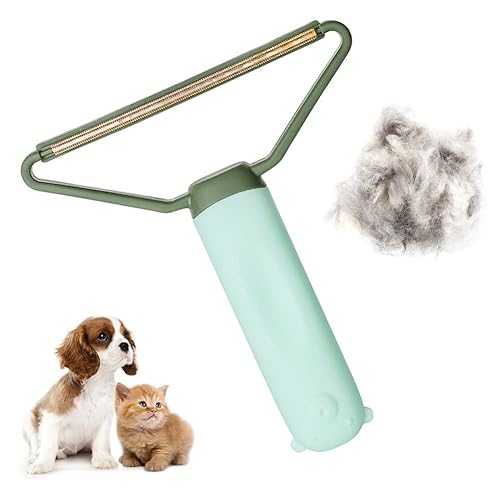 Pet Hair Remover Portable,Dual-Head Cleaner for Carpet, Car, and Fur?Carpet Cleaner?Reusable Lint Remover for Dogs and Cats,3 Color Options (Cyan)