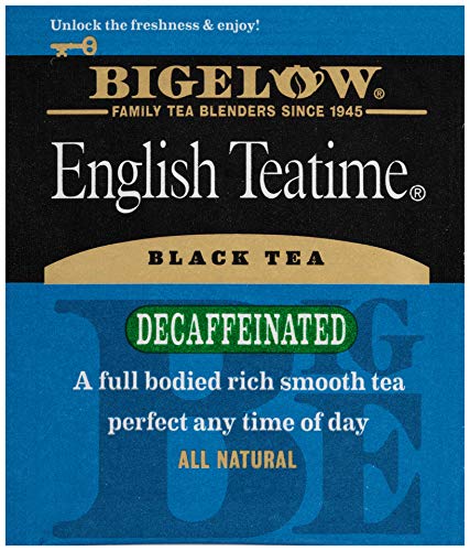 Bigelow Decaffeinated English Teatime Tea 28-Count Boxes (Pack of 6) Premium Bagged Caffeine-Free Black Tea Antioxidant-Rich All Natural Decaffeinated