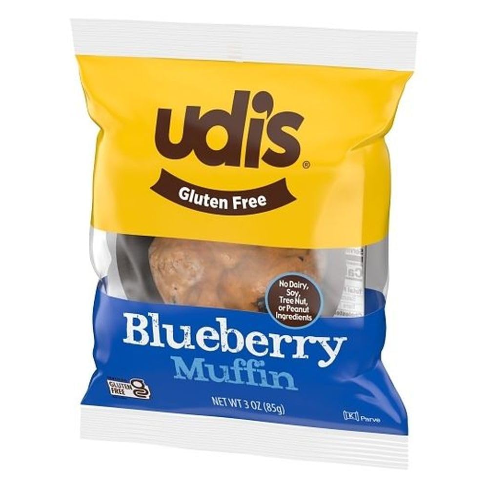 Udis Gluten Free Blueberry Muffin, 3 Ounce -- 36 per case.