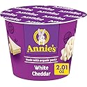 Annie's Organic White Cheddar Macaroni and Cheese, Microwavable Cup, 2.01 oz