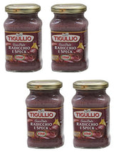 Tigullio:"Gran Pesto Radicchio e Speck" Pesto with Red Italian Chicory and Speck - 6.7 Fluid Ounce (190ml) Packages (Pack of 4) [ Italian Import ]