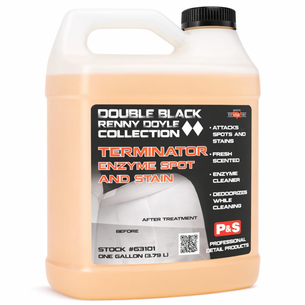 P & S PROFESSIONAL DETAIL PRODUCTS Terminator Enzyme Spot & Stain Remover - Professional Upholstery & Carpet Cleaner, Eliminates Grease, Dirt