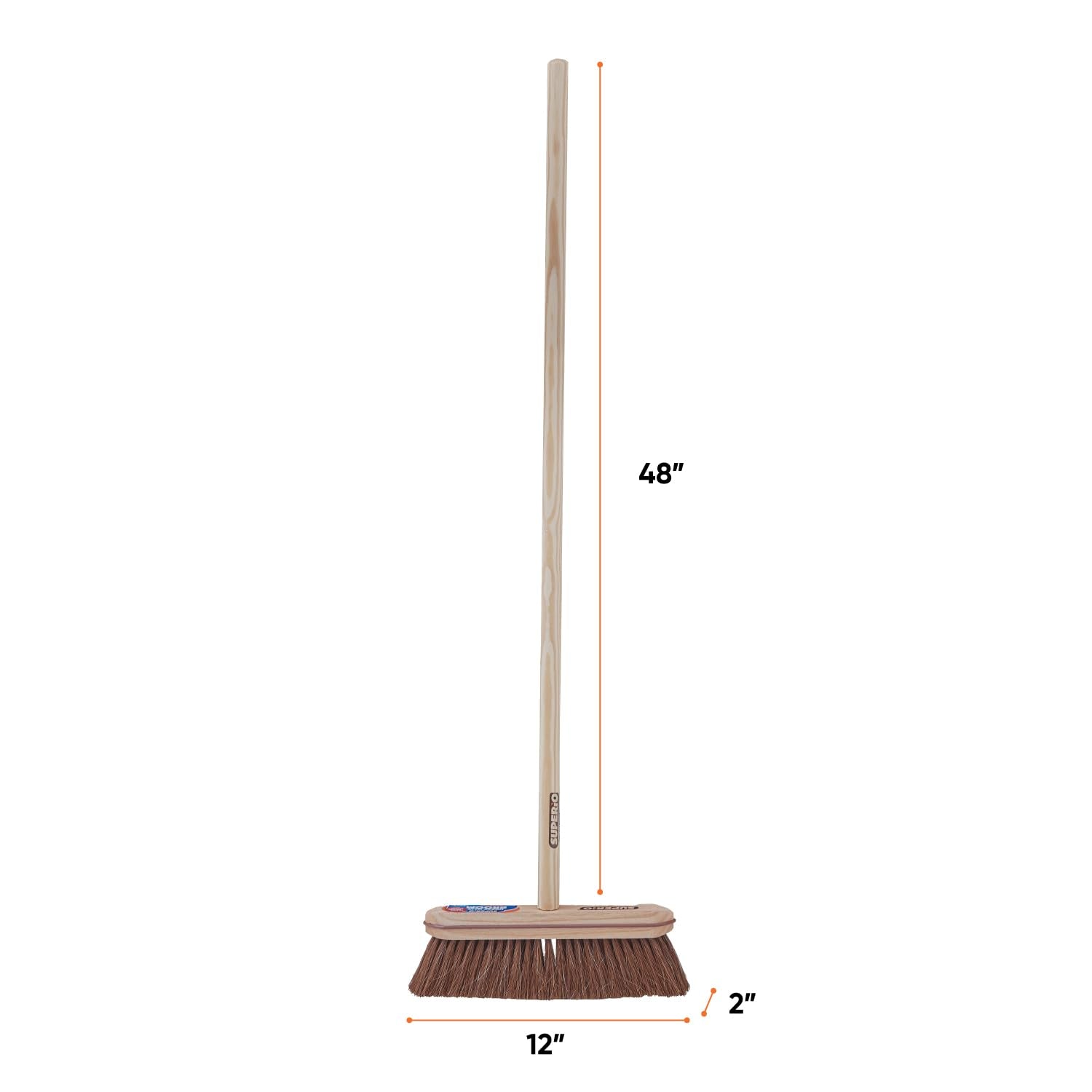 Superio Kitchen and Home Horsehair Broom With Wood Handle, Fine Premium Bristles - Heavy Duty Household Broom Easy Swiping Dust And Wisp Floors