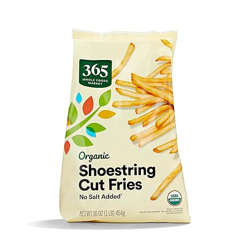 365 by Whole Foods Market, Organic Shoestring French Fries No Salt Added, 16 Ounce, (Frozen)