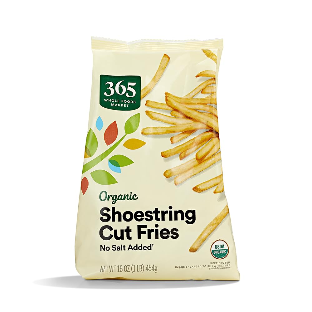 365 by Whole Foods Market, Organic Shoestring French Fries No Salt Added, 16 Ounce, (Frozen)