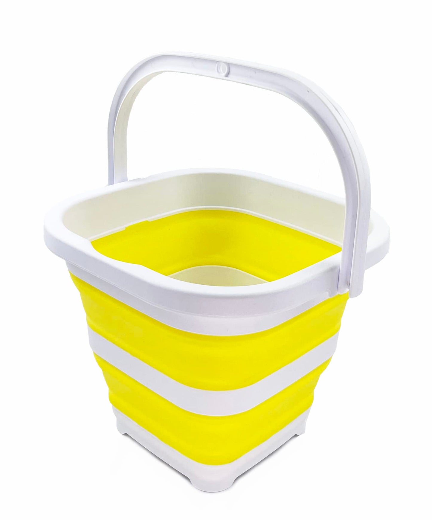 SAMMART Collapsible Rectangular Cleaning Bucket 5L (1.3 Gallon)- Foldable Camping Beach Sand Water Pot Pail- Portable Space Saving Tub for Household
