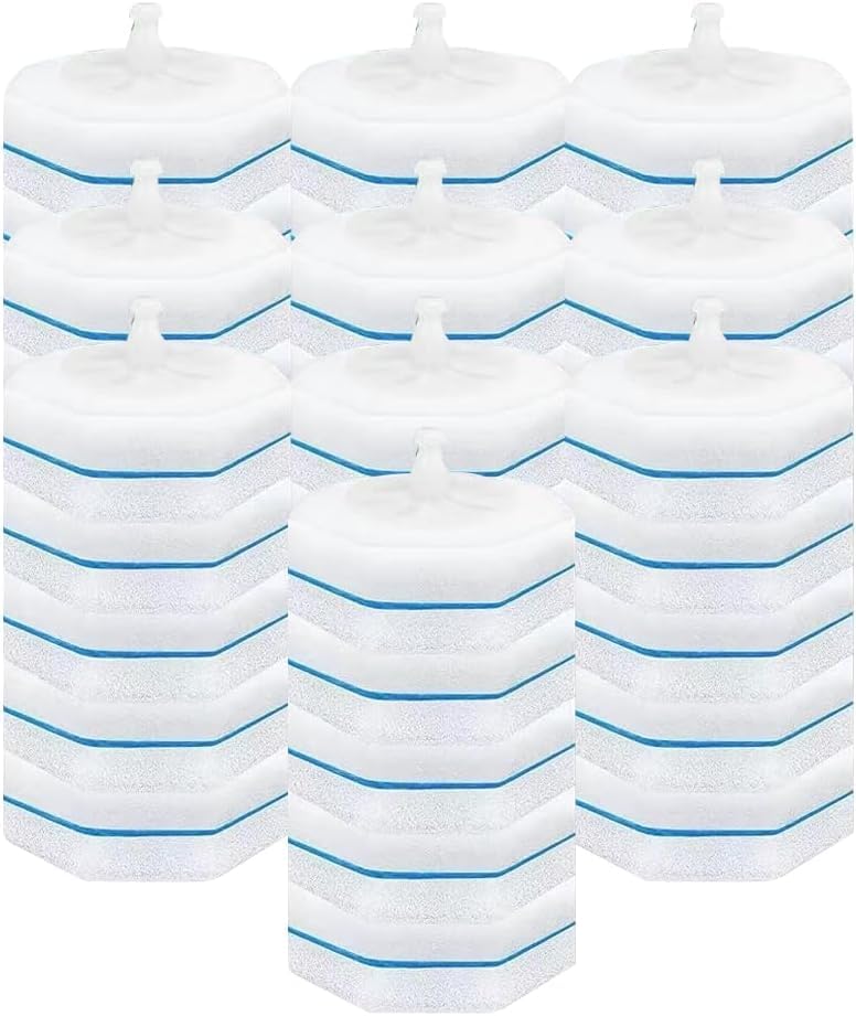 VOHIFIC 50PCS Upgraded Toilet Wand Refills Toilet Brush Wand Head Compatible with Clorox Wand Refills, White, V-002