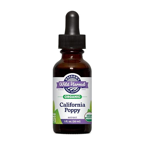 Oregon's Wild Harvest California Poppy Fresh 1:2 Organic Herbal Supplement, 1 Fluid Ounce