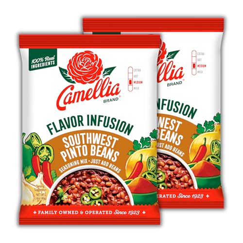 Camellia Beans Southwest Pinto Bean Flavor Infusion Seasoning Mix - Smoky Chili, Cumin & Vegetable Blend - All-Natural, Non-GMO, No MSG, Gluten-Free