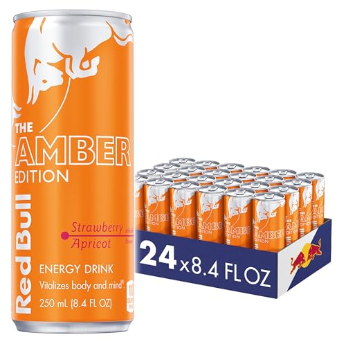 Red Bull Energy Drink, Amber Edition Strawberry Apricot, 8.4 fl oz (24 Pack)