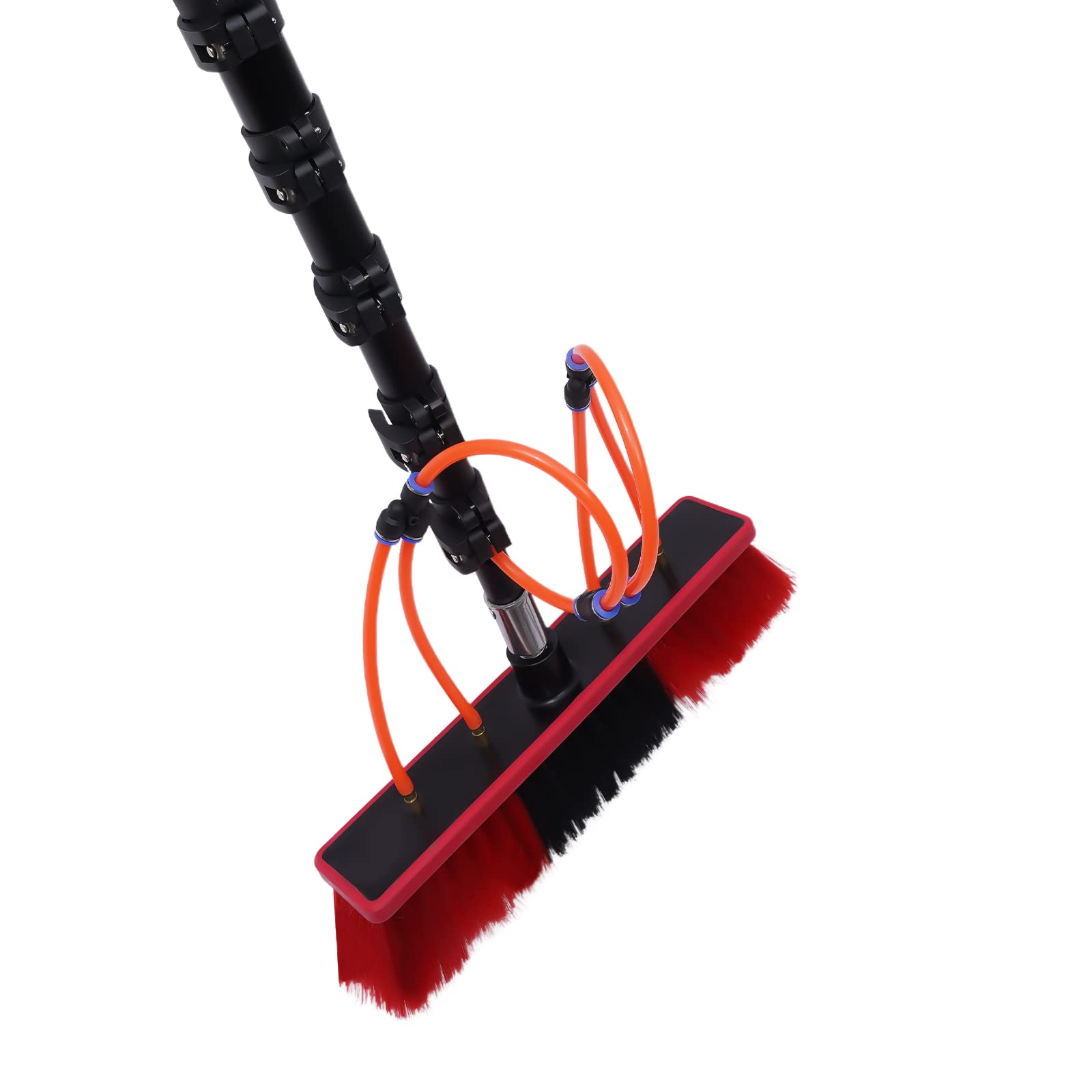 Reach Solar Panel Cleaning Brush & Pole Water Fed Pole Kit, 24ft Length Stretchable Solar Panel Cleaning Brush Kit Car Glass Washing Equipment Tool