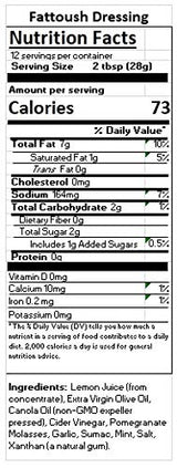 Teta Foods Fattoush Dressing and Marinade 64 FZ (1-64oz)