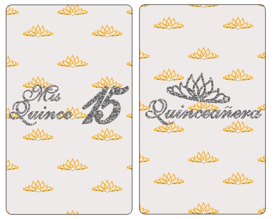 Mis Quince Miniature Candy Bar Wrapper, Quinceanera Mini Chocolate Bar Stickers for 15 Birthday Party, Table Top Event Decorations, (Set of 60) Candy