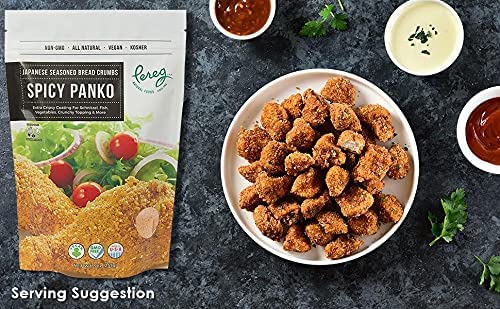 Pereg Spicy Panko Bread Crumbs - (9 Oz x 6 Pack) - Breadcrumbs with Hot Spicy Flavor - Best for Coating & Stuffing - Schnitzel, Seafood, Poultry, Vegetables, Meatballs
