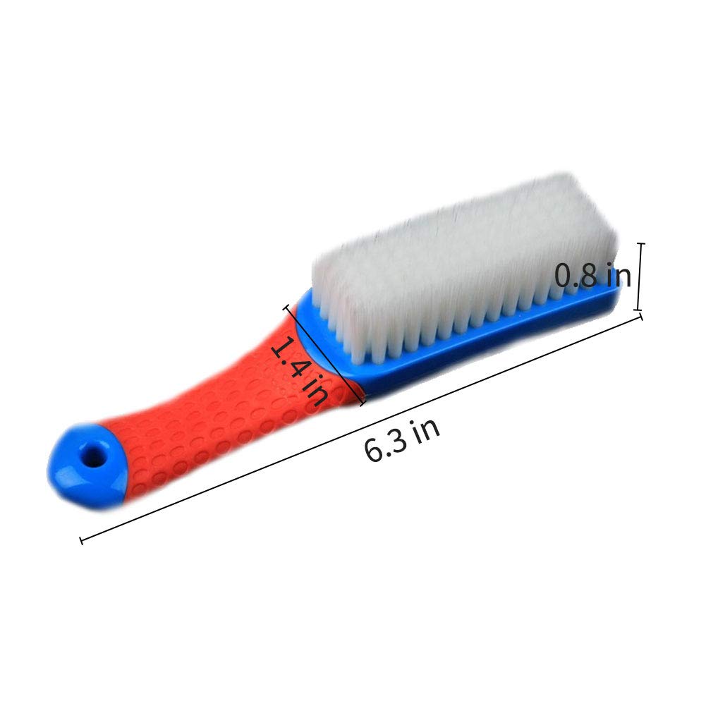 Emoly Scrub Brush Comfort Grip & Flexible Stiff Bristles Heavy Duty for Bathroom Shower Sink Carpet Floor, Blue Red