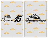 Mis Quince Miniature Candy Bar Wrapper, Quinceanera Mini Chocolate Bar Stickers for Sweet 15 Birthday Party, Table Top Event Decorations, (Set of 60)