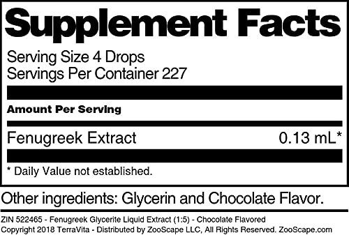 Fenugreek Glycerite Liquid Extract (1:5) - Chocolate Flavored (1 oz, ZIN: 522465) - 3 Pack