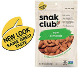 Snak Club All Natural Raw Almonds, 2.75 Ounce (Pack of 6)