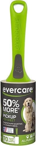 Evercare All Purpose Stick Pet Hair Lint Roller, 70 Sheets Green
