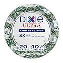 Dixie Ultra Limited Edition Paper Plate, 10 in. Dinner-Size Printed Disposable Plates, 20 ct