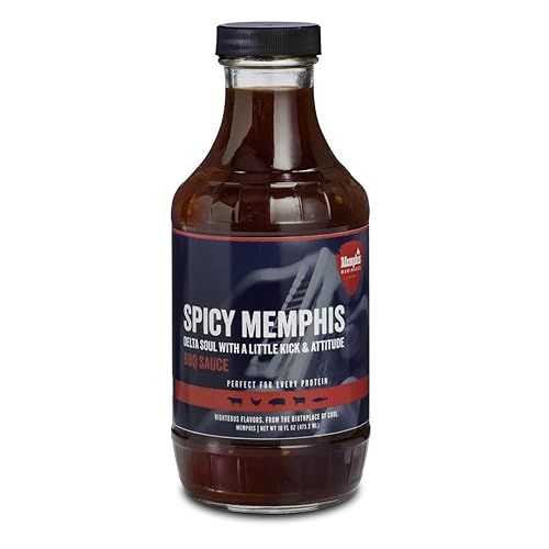 Memphis Marinades Championship Award Winner Spicy Memphis BBQ Sauce, 16oz, Premium BBQ Sauce for Pork, Chicken & Beef, Non-GMO