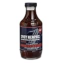 Memphis Marinades Championship Award Winner Spicy Memphis BBQ Sauce, 16oz, Premium BBQ Sauce for Pork, Chicken & Beef, Non-GMO