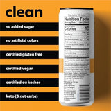 Tru Energy Seltzer, Sparkling Water with Natural Caffeine, Orange Mango Juice, Green Tea Extract & B Vitamins, Lightly Carbonated Energy Drink, Gluten