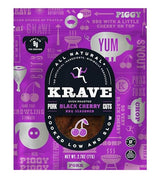 KRAVE All Natural Pork Jerky, Black Cherry BBQ - Protein Packed Snacks Roasted for Maximum Flavor - Premium Tender Meat Cuts - Gluten Free - 2.7 Ounce