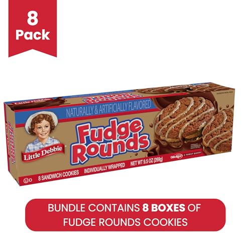 Little Debbie Fudge Rounds, 64 Sandwich Cookies (8 Boxes)