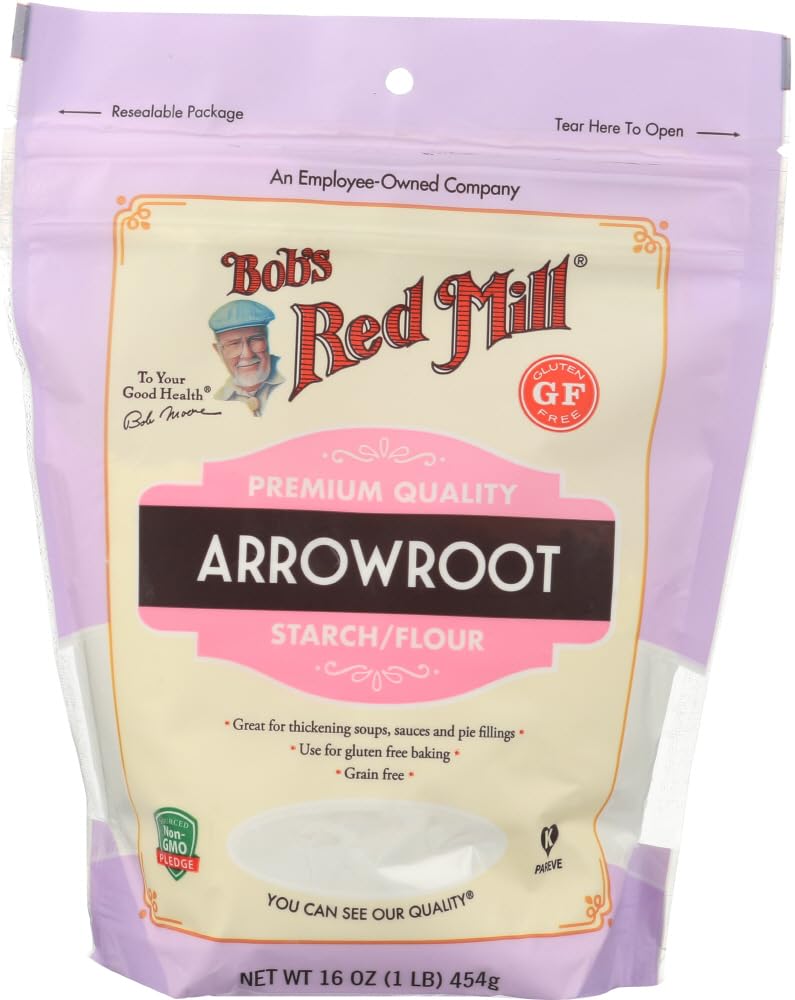 Bob's Red Mill Arrowroot Starch/Flour 2 Pack (16 oz each) - Gluten Free Cooking and Baking Thickener - 2 Pack Cornstarch Substitute (32 oz total)