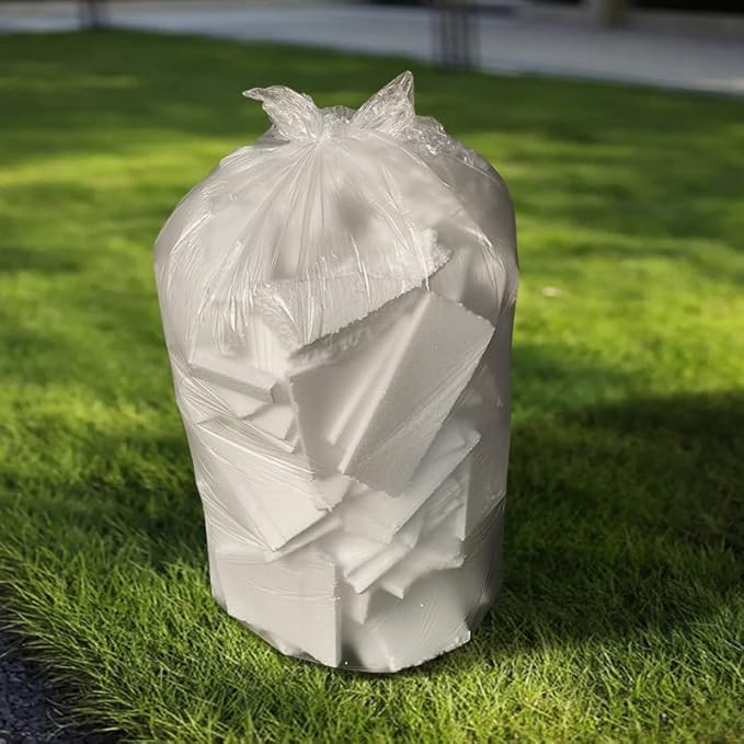 TYPLASTICS 33 Gallon Clear Trash Can Liners - 33" x 40" - High Density Garbage Bags - Case of 500 - Multipurpose for Office, Outdoor, Recycling